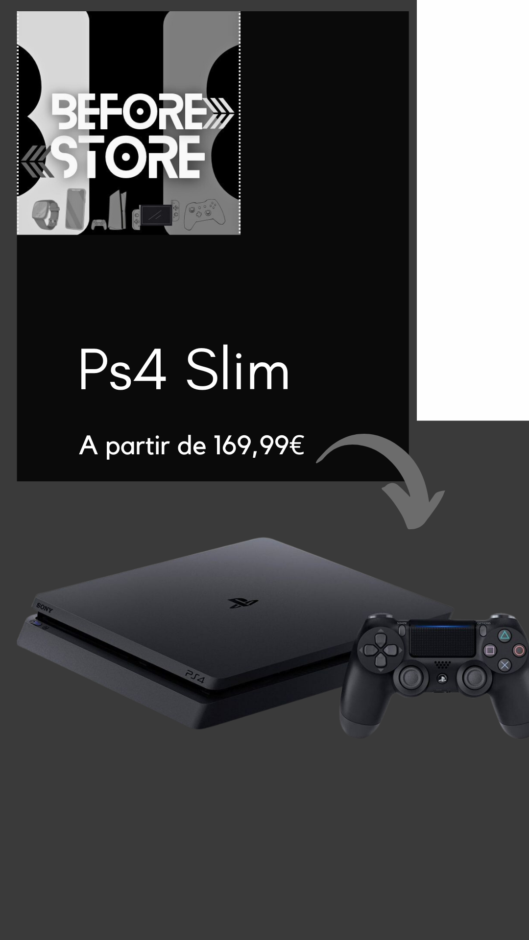 Console Sony Play CSL PS4 SLIM 1TO BL + 2 DS